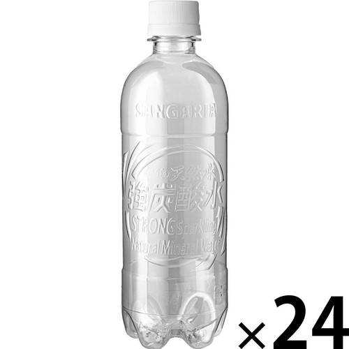 サンガリア 伊賀の天然水 強炭酸水(ラベルレス) 1ケース 500ml x 24本