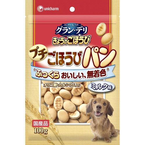 【ペット用】 ユニ・チャーム グラン・デリ きょうのごほうび プチごほうびパン ミルク味 100g