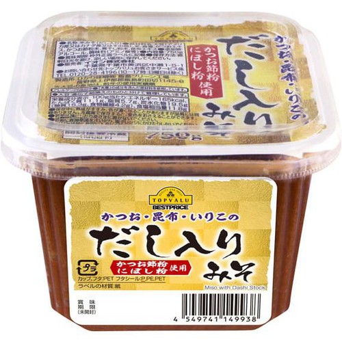 だし入り味噌 750g トップバリュベストプライス