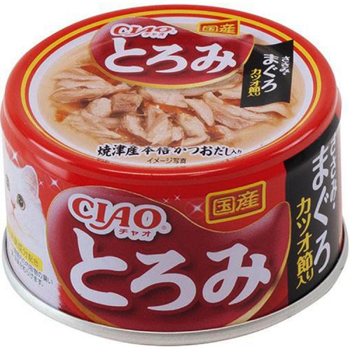 【ペット用】 いなば 国産CIAO とろみ ささみ・まぐろ カツオ節入り 80g