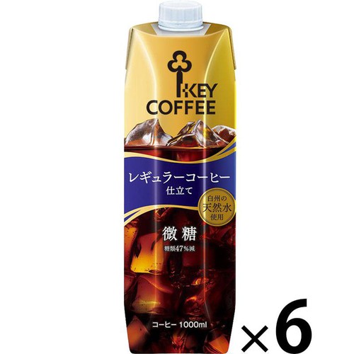 キーコーヒー リキッドコーヒー微糖 1ケース 1000ml x 6本