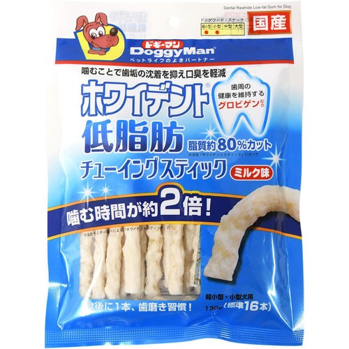 【ペット用】 ドギーマンハヤシ ホワイデント 低脂肪チューイングスティック ミルク味 130g
