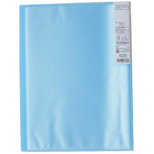 クリアファイル 20ポケット A4 ブルー トップバリュ Green Beans