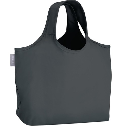 サーモス たたまず丸めるエコバッグ10L ダークグレー ショッピング