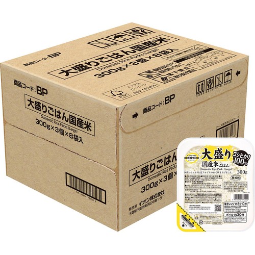 大盛りごはん 国産米 1ケース 300g x 24個 トップバリュベストプライス