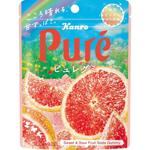カンロ ピュレグミ 春空ピングレソーダ味 52g
