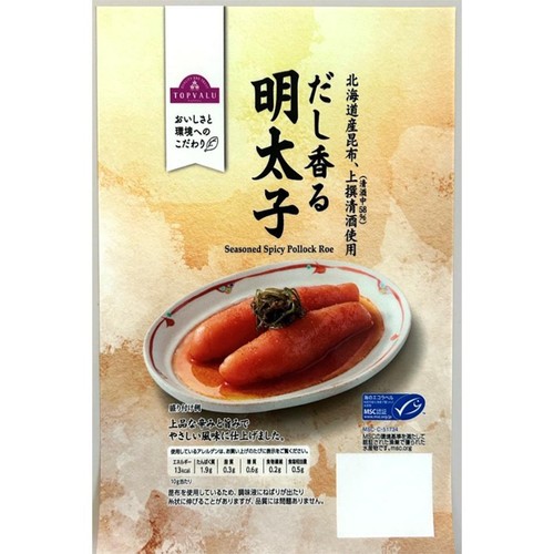【冷蔵】MSC認証 だし香る明太子 135g(明太子100g) トップバリュ