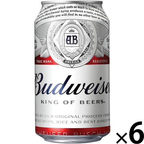 【5%】 ABInBev バドワイザー 330ml x 6本