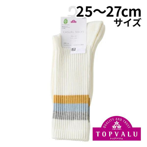 紳士 3足よりどり ラインクルー丈ソックス 25ー27オフ トップ
