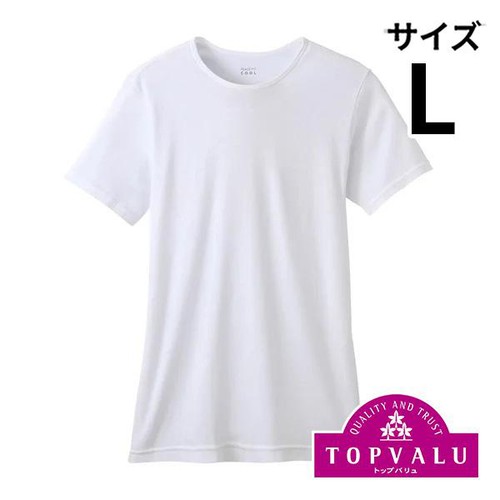 PEACE FIT(ピースフィット) COOL コットン 半袖クルーネックシャツ シロ L トップバリュ