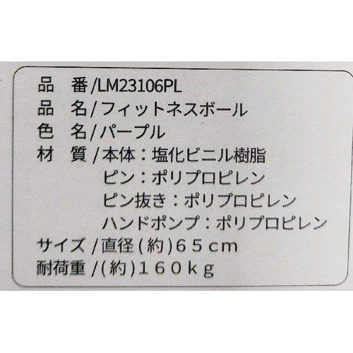 ドウシシャ ノンバーストボール 65cm パープル