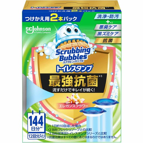 ジョンソン スクラビングバブル トイレスタンプ 最強抗菌 替え 2P エレガンスフラワー 38g x 2