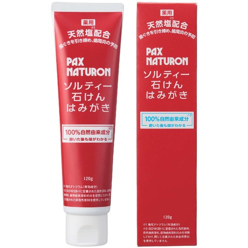 太陽油脂 パックスナチュロン ソルティー石けんはみがき 120g