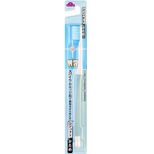 歯垢を除去する高密植毛ハブラシ コンパクト かため スパイラルエッジ