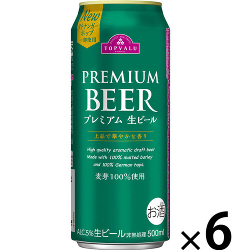 プレミアム生ビール 500ml x 6本 トップバリュ