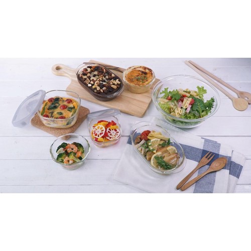 HARIO おうちクッキングセット 耐熱ガラス7点セット Green Beans