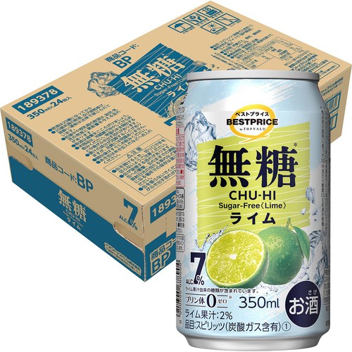 無糖ライム 1ケース 350ml x 24本 トップバリュベストプライス