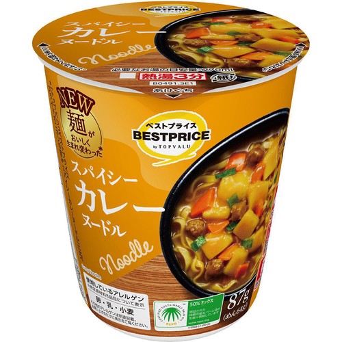 スパイシーカレーヌードル 87g トップバリュベストプライス