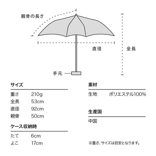 ワールドパーティー コンパクト折りたたみ傘 ペールブロッサムmini ピンク