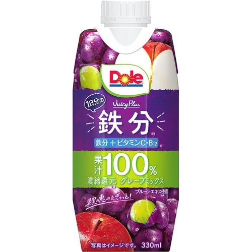 雪印メグミルク DoleJuicyPlus 1日分の鉄分 330ml