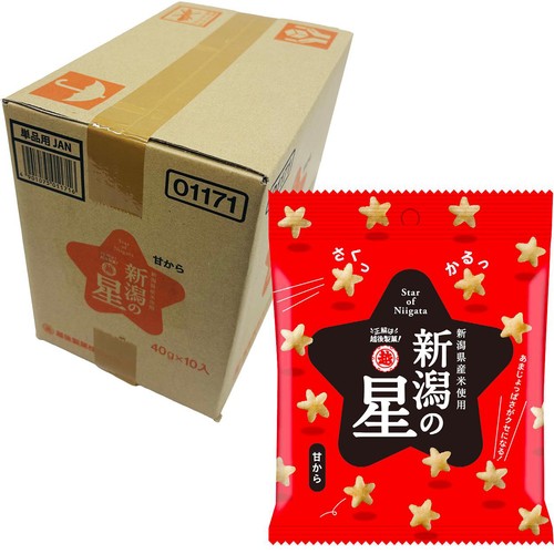 越後製菓 新潟の星 甘から 1ケース 40g x 10袋入