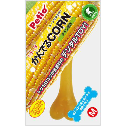 【ペット用】 ペティオ かんでるCORN チキン風味 中型犬用 Mサイズ 1本