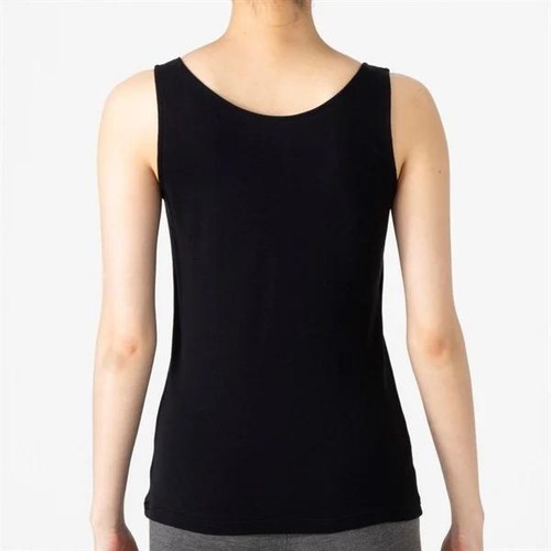 PEACE FIT(ピースフィット) COOL コットン 出し入れできるカップ付 タンクトップ 婦人 クロ M トップバリュ