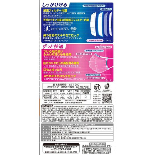 興和 三次元マスク すこし大きめLサイズ ホワイト 30枚