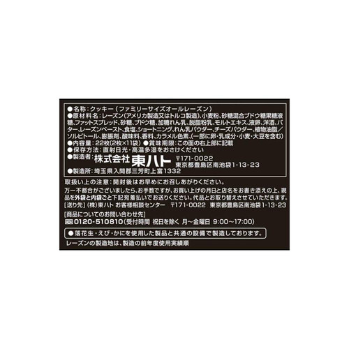 東ハト ファミリーサイズ オールレーズン 22枚入