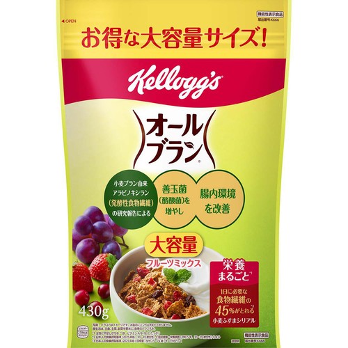 日本ケロッグ オールブランブラン フルーツミックス 大容量 430g Green