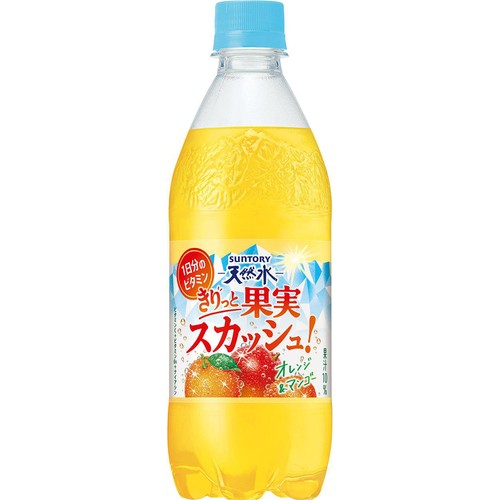 サントリー 天然水 きりっと果実スカッシュ! オレンジ&マンゴー 500ml