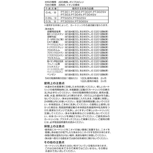 東レ トレビーノ ポット型浄水器交換用カートリッジ 2個入 PTシリーズ PTC.SV2J
