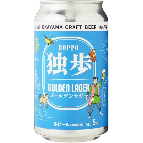 【5%】 宮下酒造 独歩 ゴールデンラガー 桃太郎編 350ml