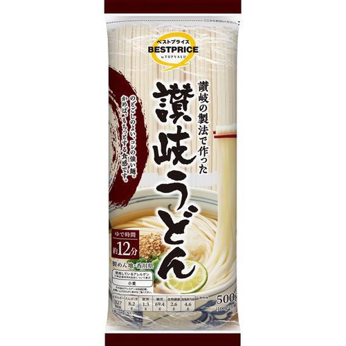 讃岐の製法で作った讃岐うどん 100g x 5束 トップバリュベストプライス