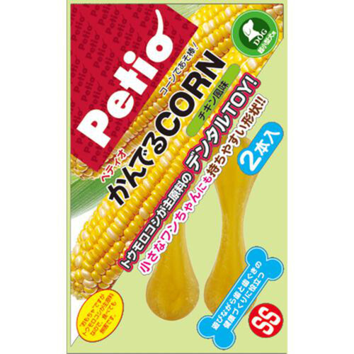 【ペット用】 ペティオ かんでるCORN チキン風味 超小型犬用 SSサイズ 2本入り