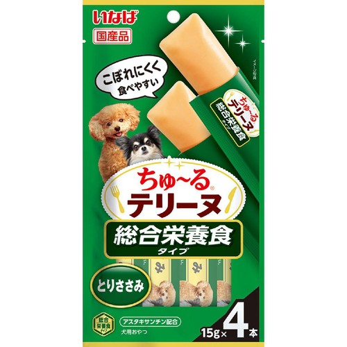 【ペット用】 いなばペットフード ちゅ～るテリーヌ 総合栄養食タイプ とりささみ 15g x 4本