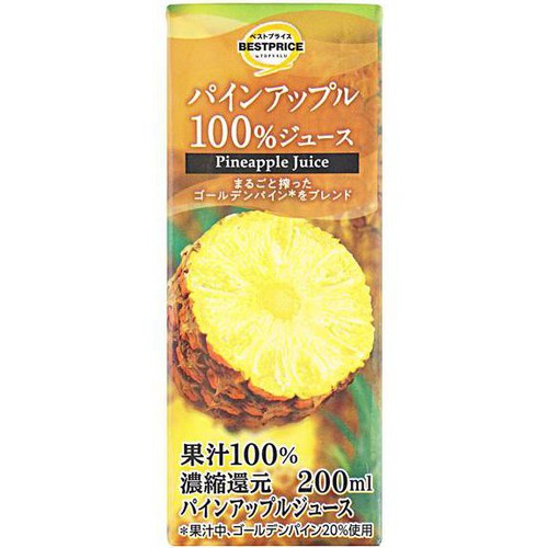 パインアップル100%ジュース 200ml トップバリュベストプライス