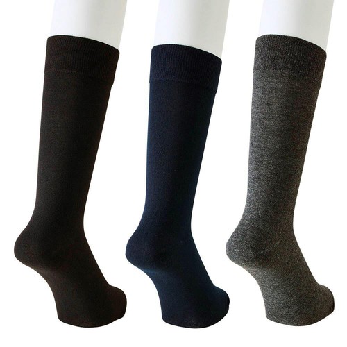 ビジネスソックス クルー丈 平無地 3足組 アソート 27-29cm トップバリュ