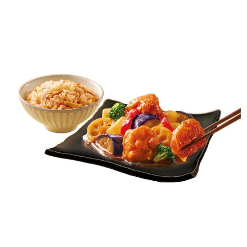ニップン 彩りごはん。 鶏と野菜の黒酢あんと五目ご飯【冷凍】 1人前 (300g)