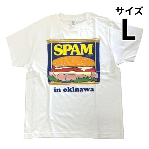 フォーカート SPAM Tシャツ白 (缶詰in okinawa) L