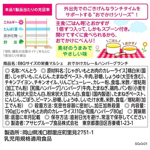 和光堂 BIGサイズの栄養マルシェ おでかけカレー&ハンバーグランチ 12か月頃から 110g + 80g
