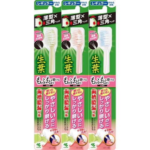 小林製薬 生葉 もふもふ磨けるブラシ レギュラー 1本 Green Beans