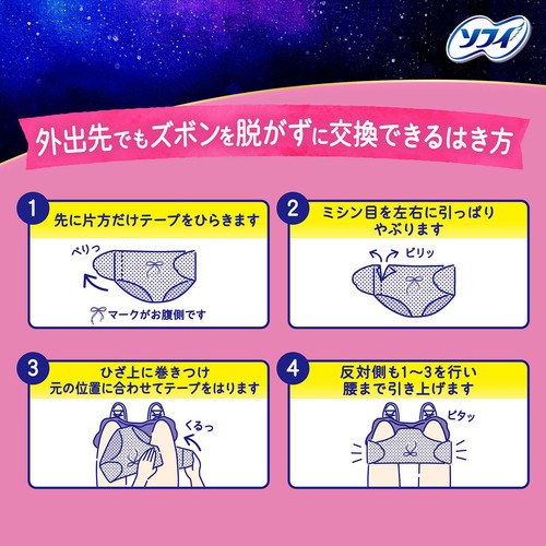 ユニ・チャーム ソフィ 超熟睡 おでかけ交換ショーツ M-L 7枚 Green