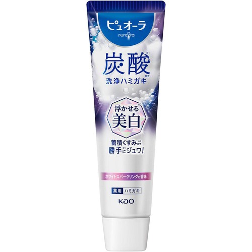 花王 ピュオーラ 炭酸洗浄ハミガキ 浮かせる美白 ホワイトスパークリングの香味 95g