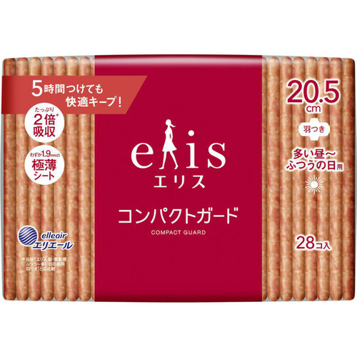 大王製紙 エリス コンパクトガード 多い昼ふつうの日用 羽つき20.5cm 28枚