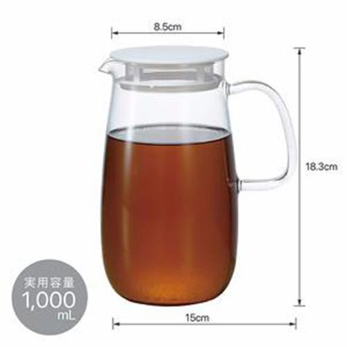 HARIO(ハリオ) レンジでかんたん麦茶ポット むぎちゃん 1000mL ホワイト XMP-1000-W