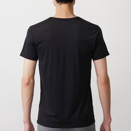 PEACE FIT SilkyFact 紳士 半袖Vネックシャツ Lクロ トップバリュ