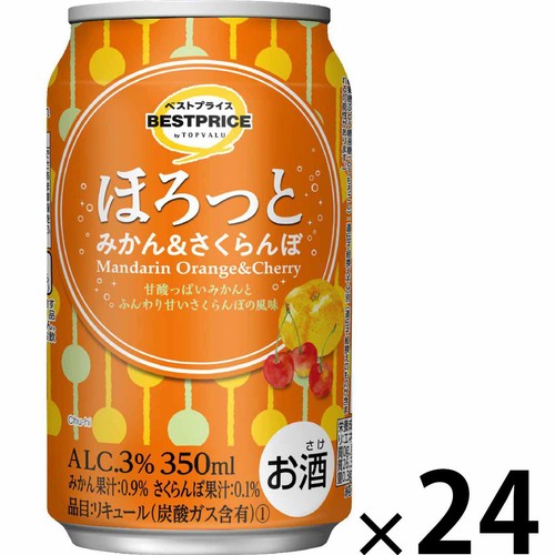 ほろっと みかん&さくらんぼ 1ケース 350ml x 24本 トップバリュベスト