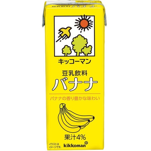 キッコーマン 豆乳飲料 バナナ 1ケース 200ml x 18本