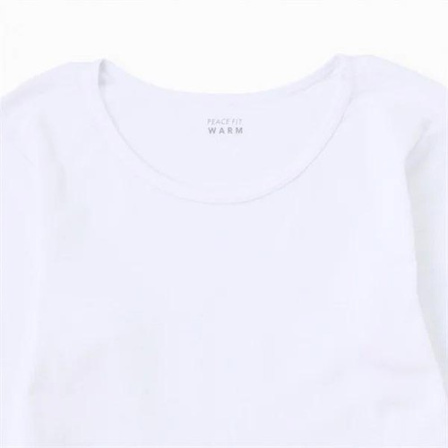PEACE FIT(ピースフィット) WARM オーガニックコットン 9分袖丸首シャツ 女の子 ライトパープル 160cm トップバリュ